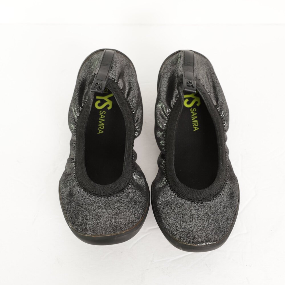 Yosi Samra Camellia black Mesh Foldable Ballet Flats size 6